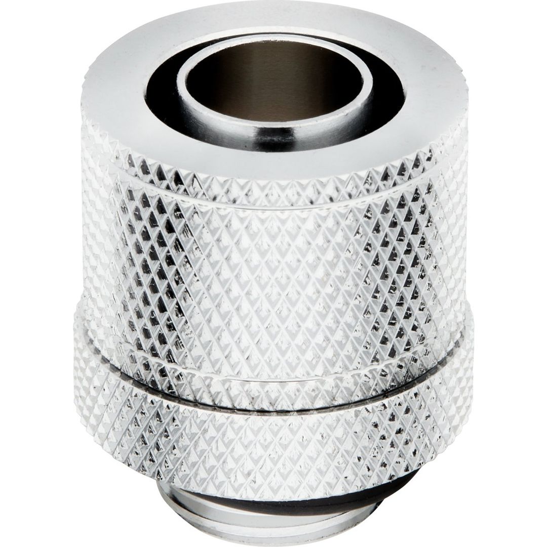 CORSAIR Hydro X Series XF 10/13 mm Compression Fitting - G1/4", Chrome, Pack of 4, Silver/Grey - Image 1