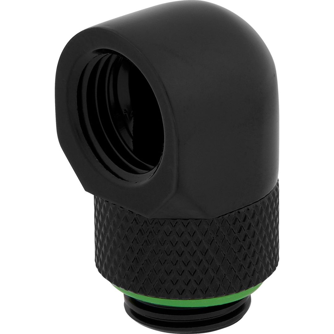 CORSAIR Hydro X Series XF 90° Rotary Fitting Adapter - G1/4", Black, Pack of 2, Black - Image 1