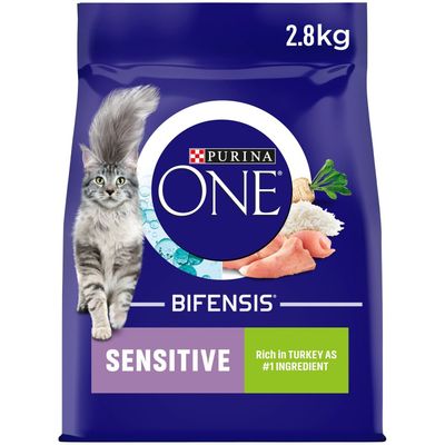 Purina ONE Sensitive Dry Cat Food - Turkey and Rice