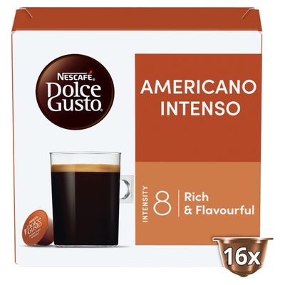 Nescafé Dolce Gusto Americano Intenso Coffee Pods x16 (16 Servings)