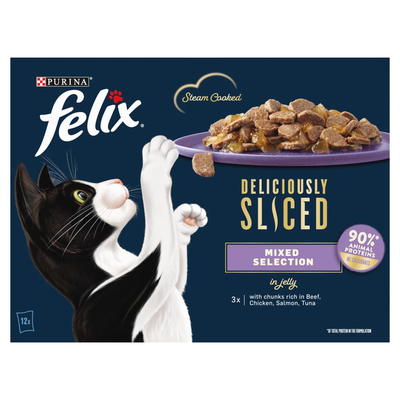 Felix Deliciously Sliced Cat Food in Jelly - Fish Selection