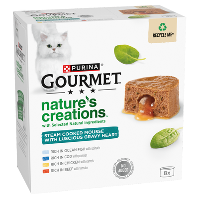 Pack of 8 Gourmet Nature Gravy Heart Cat Food - Brown - Thumbnail 2