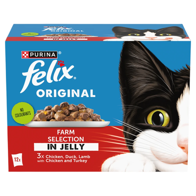 Felix Original Adult Wet Cat Food in Jelly - Farm Selection / 12