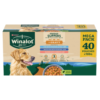 Pack of 40 Winalot Adult Fish in Gravy Wet Dog Food - Thumbnail 2
