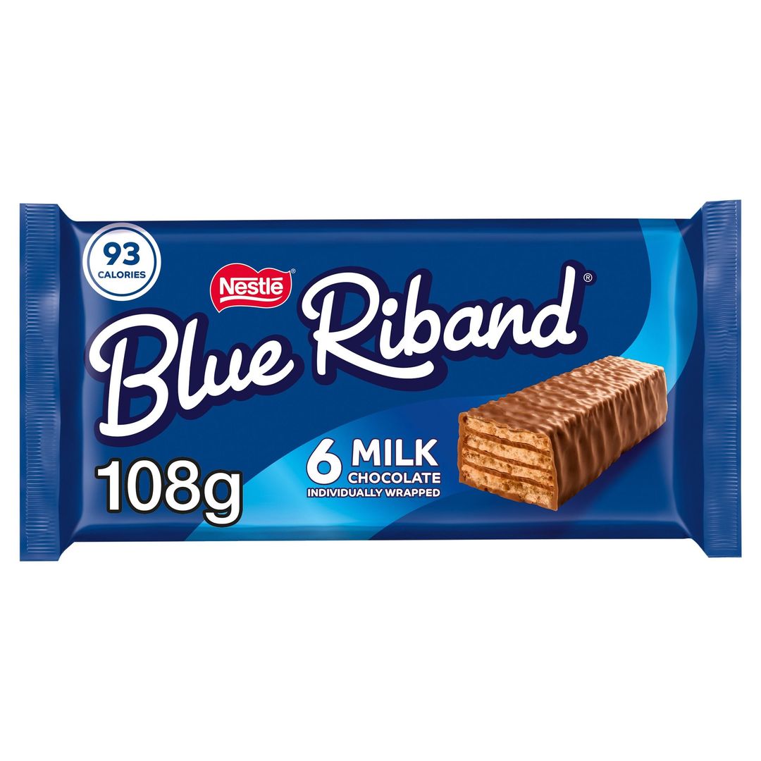 Blue Riband Original Milk Chocolate Wafer Biscuit Bar 6 Pack Multipack 108g - Image 1