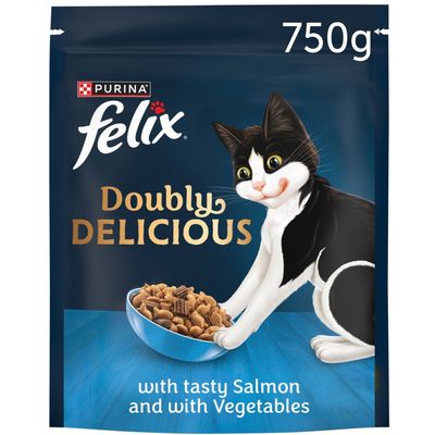 Felix Doubly Delicious Dry Cat Food - 750g / Salmon with Vegetables