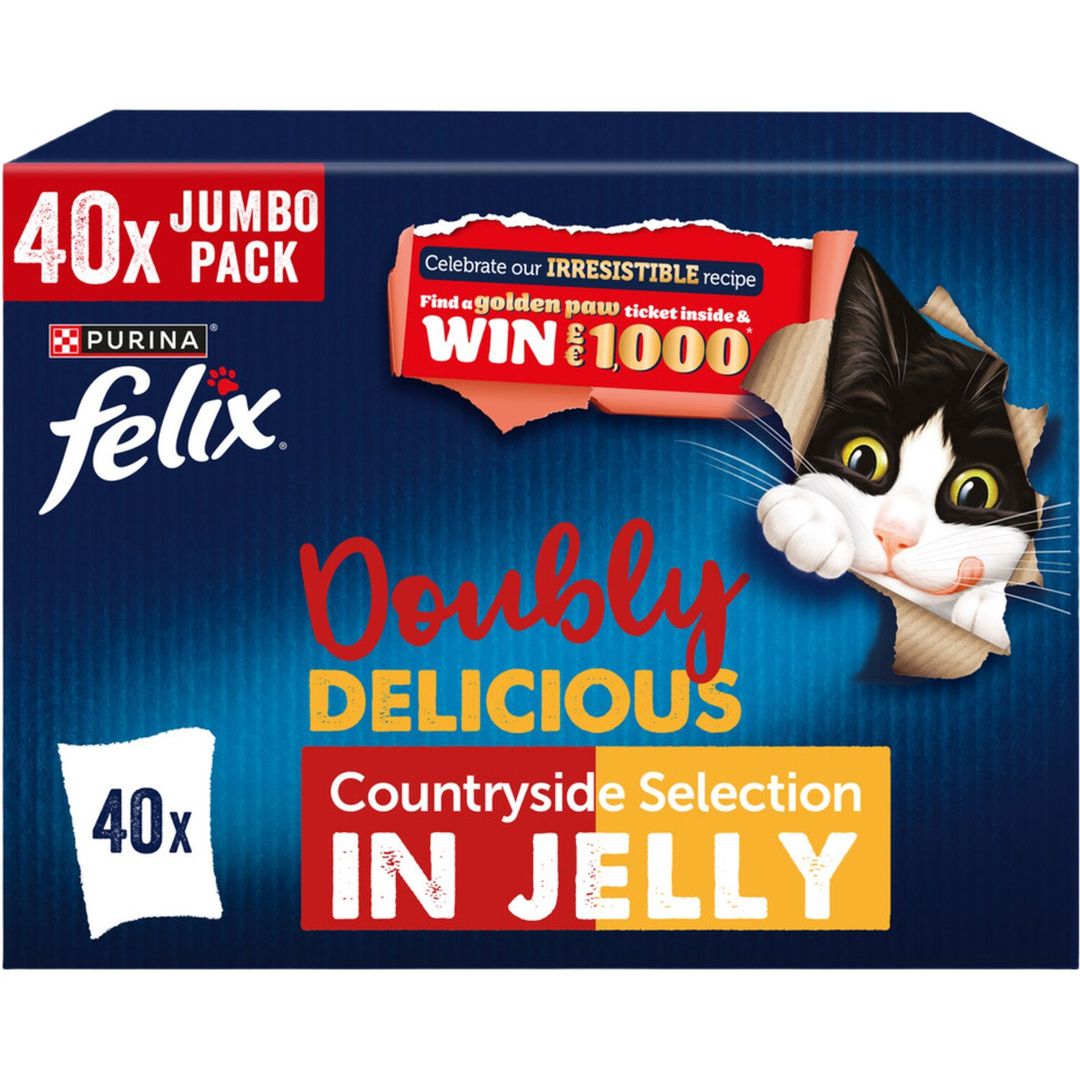 Felix Doubly Delicious Wet Cat Food In Jelly 85g - Countryside Selection in Jelly / 40 - Image 1