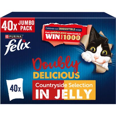 Felix Doubly Delicious Wet Cat Food In Jelly 85g - Countryside Selection in Jelly / 40