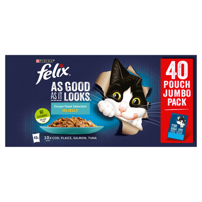 Felix As Good As It Looks Wet Cat Food in Jelly - Ocean Feast Selection / 40