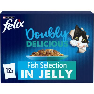 Felix Doubly Delicious Wet Cat Food In Jelly 85g - Fish Selection in Jelly / 12 - Thumbnail 2