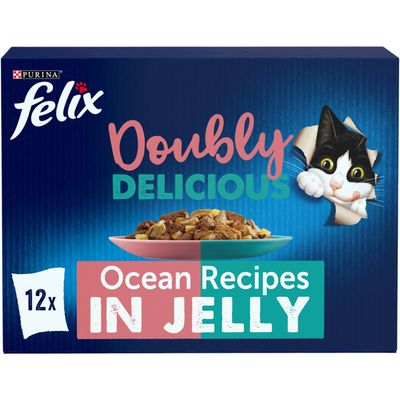 Felix Doubly Delicious Wet Cat Food In Jelly 85g - Ocean Selection in Jelly / 12 - Thumbnail 2