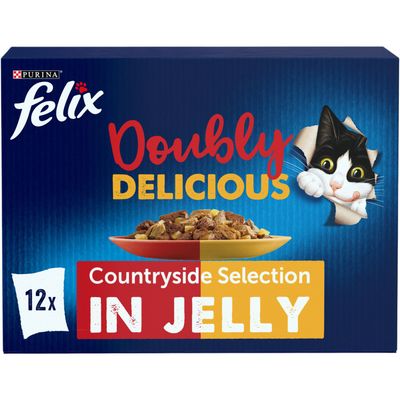 Felix Doubly Delicious Wet Cat Food In Jelly 85g - 12 / Countryside Selection in Jelly - Thumbnail 2