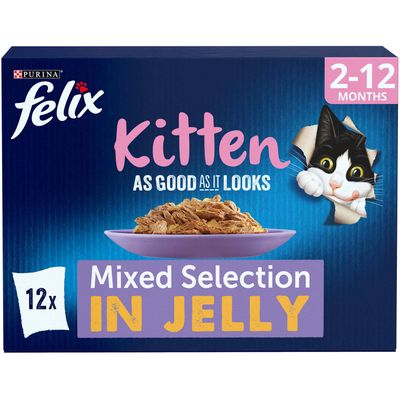 FELIX As Good As it Looks Kitten Mixed in Jelly Wet Cat Food 12x85g