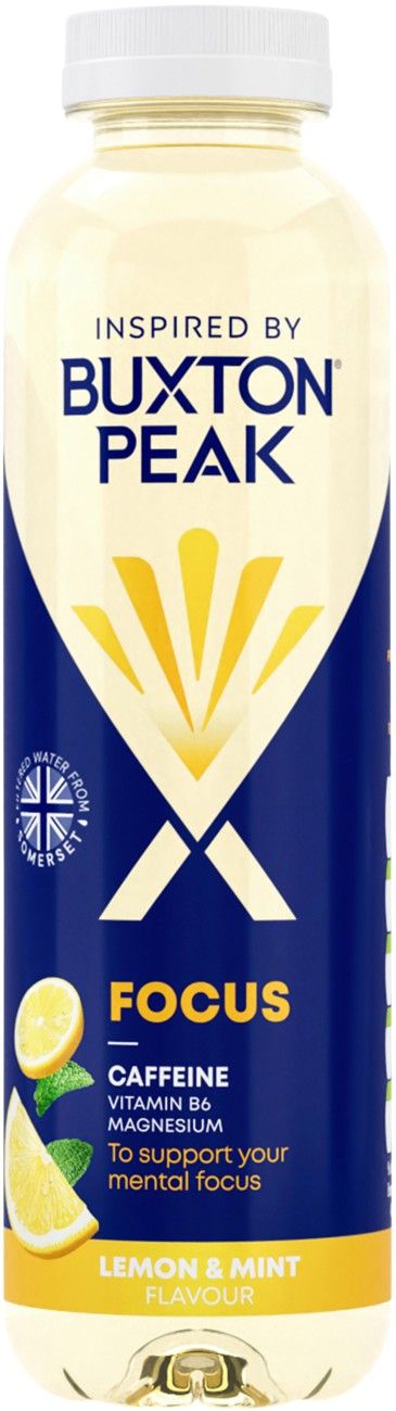 Buxton Peak Focus Lemon + Mint Water 400ml Pack of 12 13328962 - Image 1