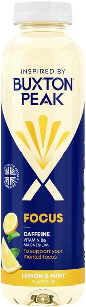 Buxton Peak Focus Lemon + Mint Water 400ml Pack of 12 13328962