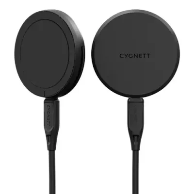 Cygnett ChargePuck Qi2.0 Headphones, Smartphone Black USB Wireless charging Fast charging Indoor - Thumbnail 2