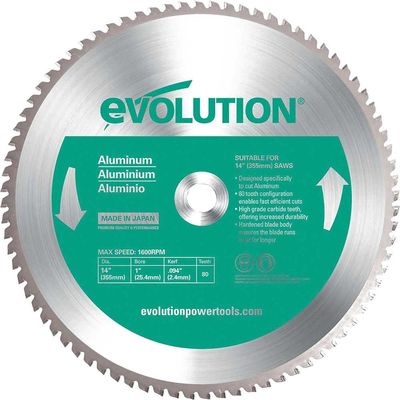 Evolution Aluminium Cutting Saw Blade 355mm 80T 25.4mm