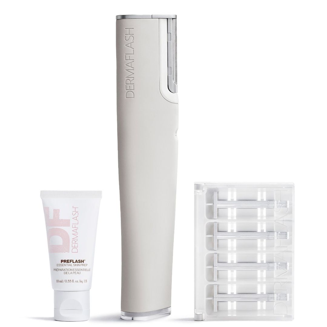 DERMAFLASH Luxe+ Advanced Sonic Dermaplaning and Peach Fuzz Removal - Stone - Image 1