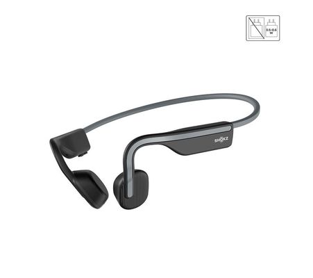 SHOKZ OpenMove Wireless Bluetooth Sports Headphones - Grey, Silver/Grey - Thumbnail 2