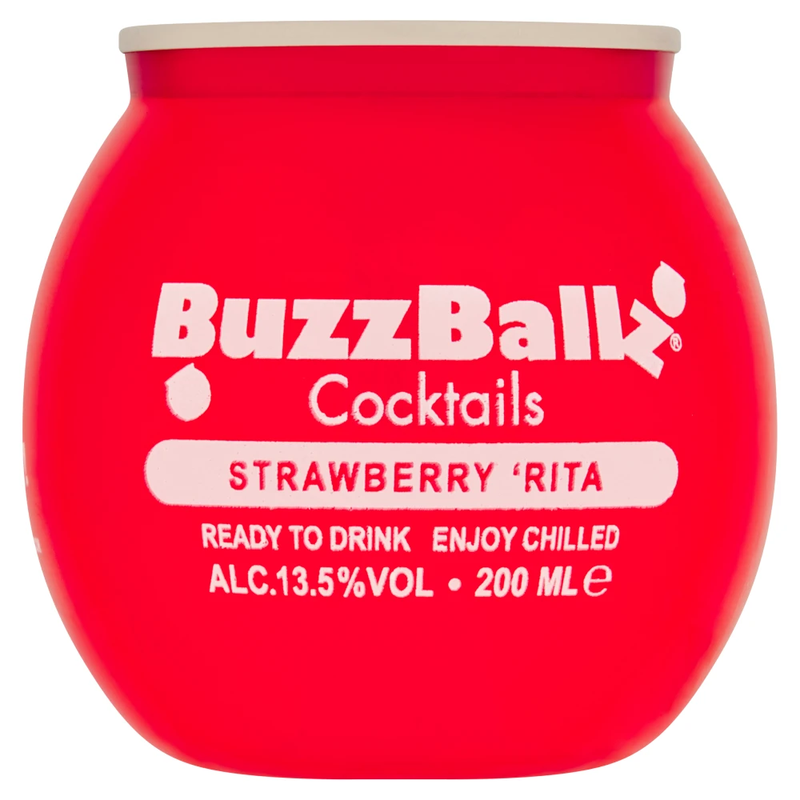 BuzzBallz Strawberry Rita Cocktail Multipack, 12 x 200 ml - Image 1
