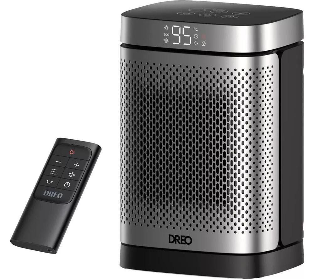 DREO Atom Coreu0026tradeSpace Heater - Silver & Black, Black,Silver/Grey - Image 1