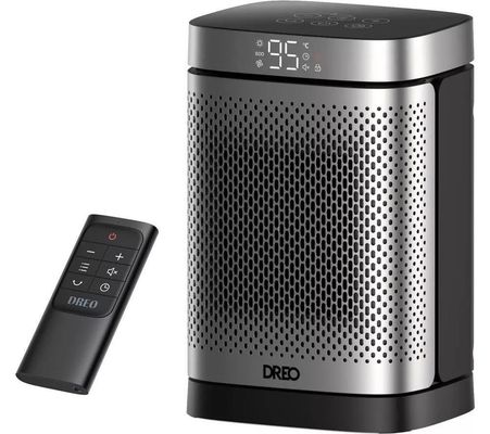 DREO Atom Coreu0026tradeSpace Heater - Silver & Black, Black,Silver/Grey