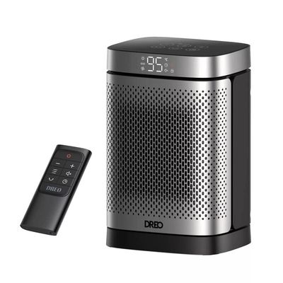 DREO Atom Coreu0026tradeSpace Heater - Silver & Black, Black,Silver/Grey - Thumbnail 2