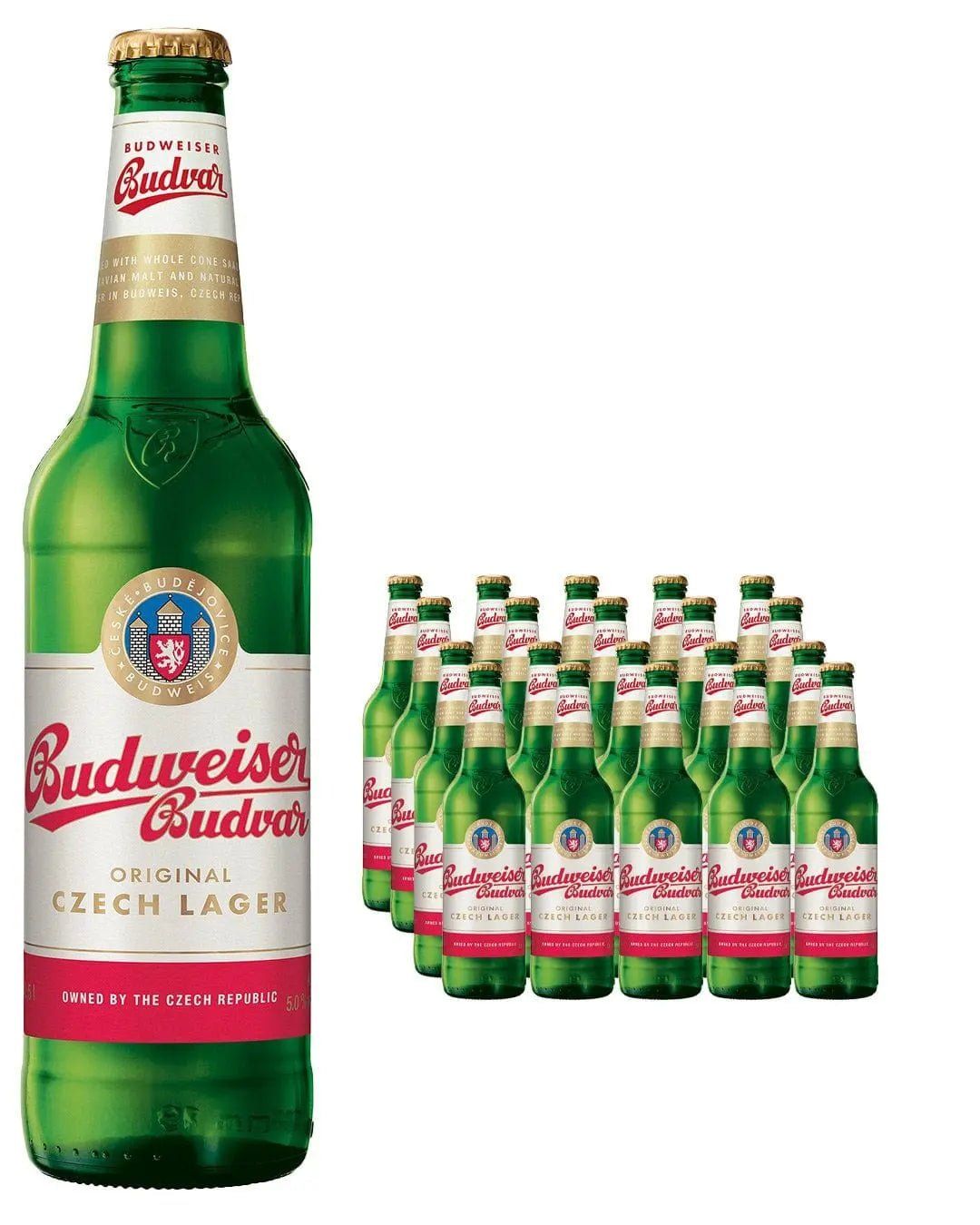 Budweiser Budvar Beer Bottle Multipack, 20 x 500 ml - Image 1