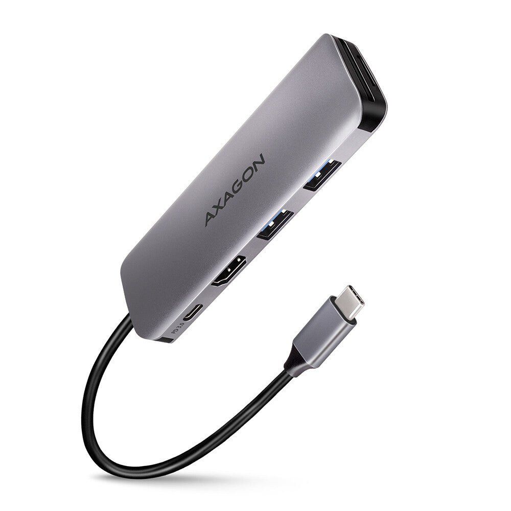 Axagon HMC-5 USB 3.2 Gen 1 hub, 2x USB-A, HDMI, SD/microSD, PD 100W, 20cm USB-C cable - Image 1