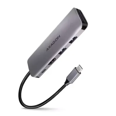 Axagon HMC-5 USB 3.2 Gen 1 hub, 2x USB-A, HDMI, SD/microSD, PD 100W, 20cm USB-C cable - Thumbnail 2