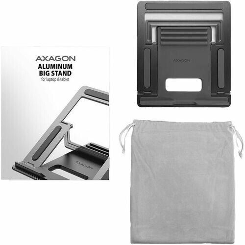 Axagon STND-L Aluminum stand for laptops size 10"–17.3". Eight adjustable height and angle. Grey version. - Image 1