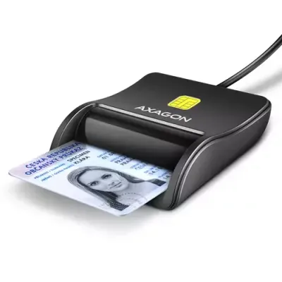 Axagon CRE-SM3N USB-A Smart card/ID card FlatReader - Thumbnail 2