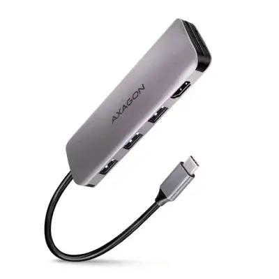 Axagon HMC-HCR3A 3x USB-A+ HDMI+ SD/microSD USB-C 3.2 Gen 1 hub 20cm Wired USB 3.2 Gen 1 (3.1 Gen 1) Type-C Grey - Thumbnail 2