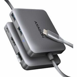 Axagon HMC-5HL USB 5Gbps hub, 2x USB-A, HDMI 4k/60Hz, RJ-45, PD 100W, 20cm USB-C cable