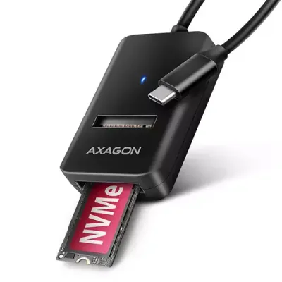 Axagon ADM2-CM USB-C 10Gbps - M.2 NVMe & SATA SSD adapter, 10cm USB-C cable - Thumbnail 2