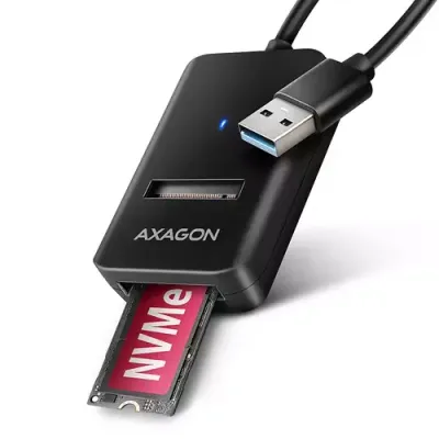 Axagon ADM2-AM USB-A 10Gbps - M.2 NVMe & SATA SSD adapter - Thumbnail 2