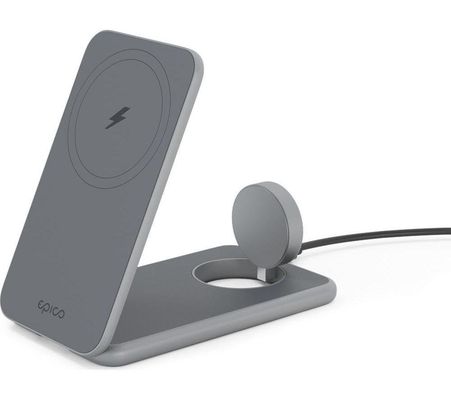 EPICO Mag Foldable Qi Wireless Charging Pad, Silver/Grey
