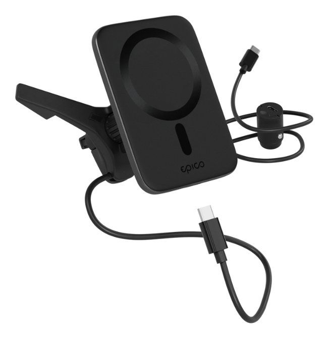 Epico 9915101300252 mobile device charger Smartphone Black USB Wireless charging Auto - Image 1