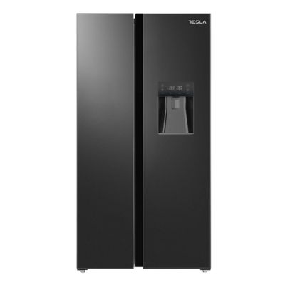 Tesla T582SBSB American Fridge Freezer With Water Dispenser Non Plumbed - BLACK