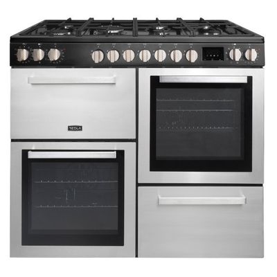 Tesla 100cm Dual Fuel Range Cooker - Stainless Steel