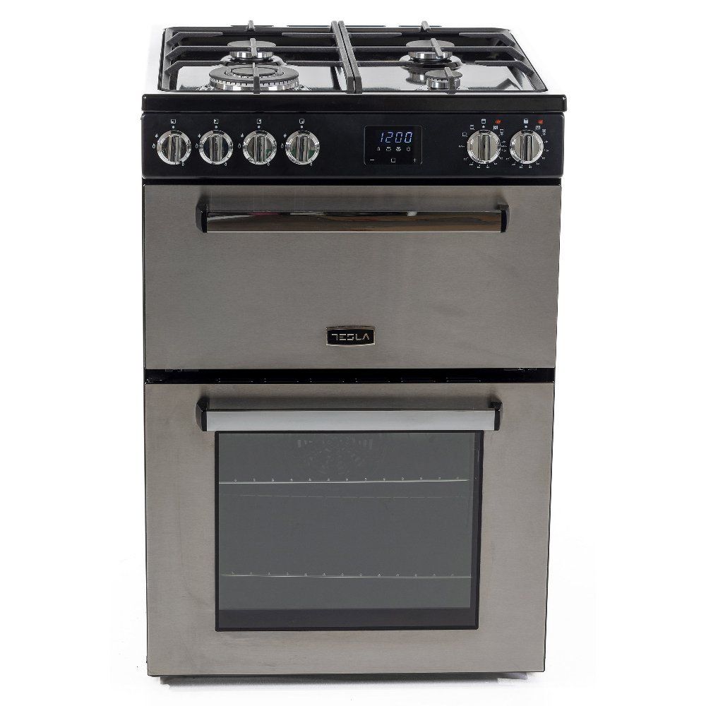 Tesla Series 3 60cm Dual Fuel Cooker - Stainless Steel - Image 1