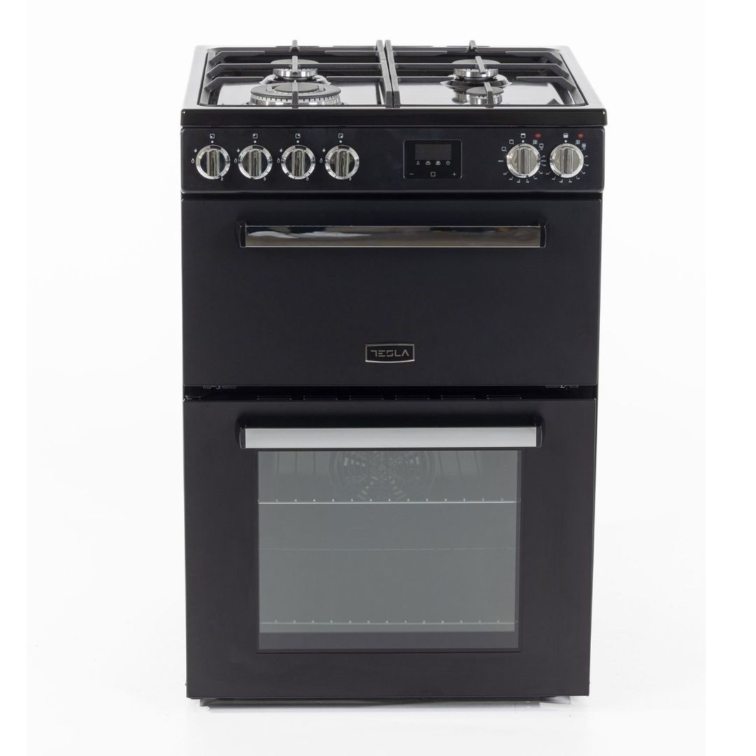 Tesla TMRDF60B 60cm Freestanding Dual Fuel Cooker - BLACK - Image 1