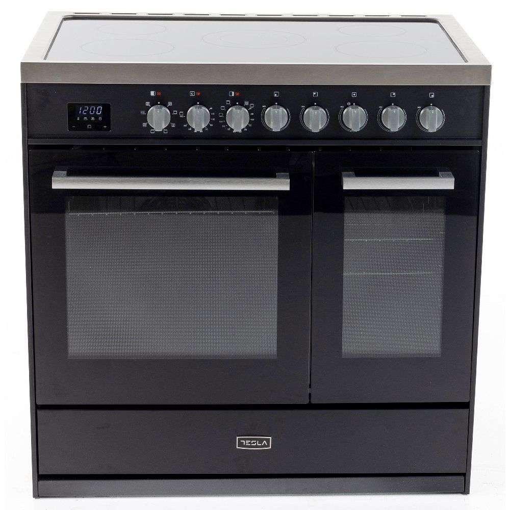 Tesla 90cm Electric Range Cooker - Black - Image 1