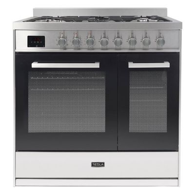 Tesla 90cm Dual Fuel Range Cooker - Stainless Steel
