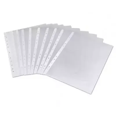 Valuex Multi Punched Pocket A4 Mediumweight 75Mic Orange Peel Finish Top Opening Clear (Pack 100) - 400198010