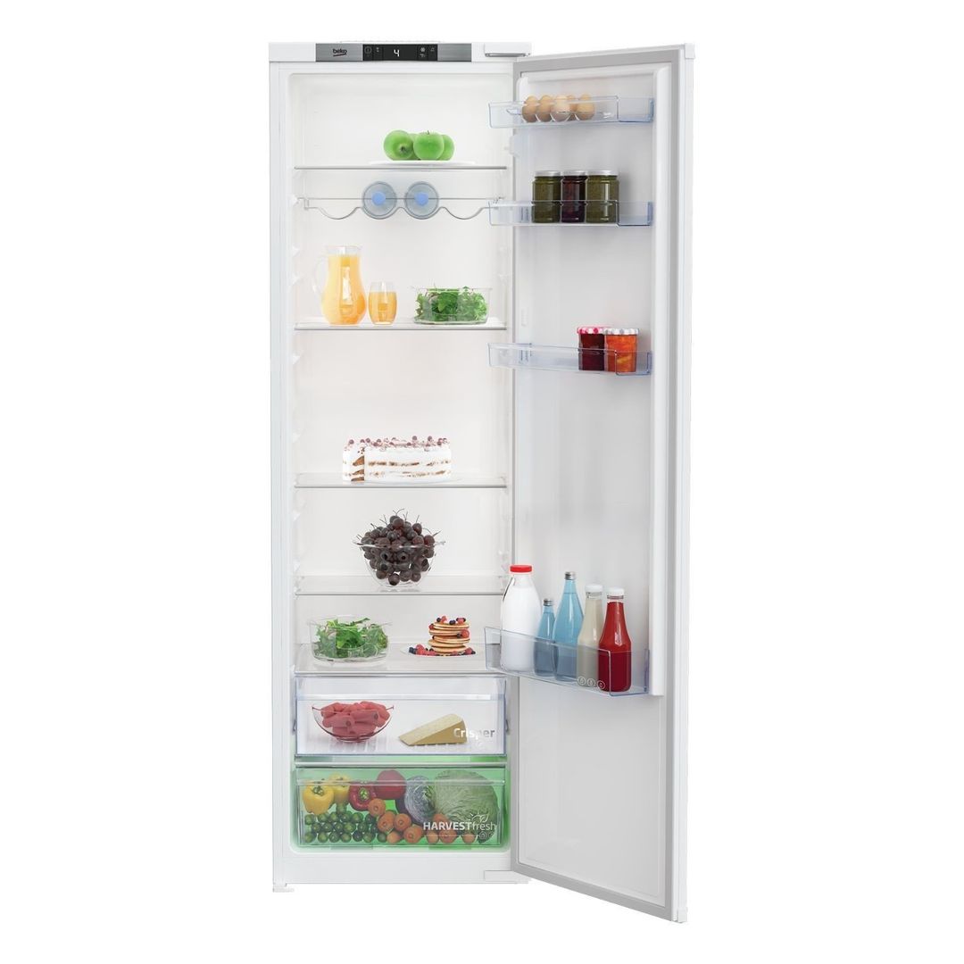 BEKO HarvestFresh BLSD4V577 Integrated Tall Fridge - Sliding Hinge, White - Image 1