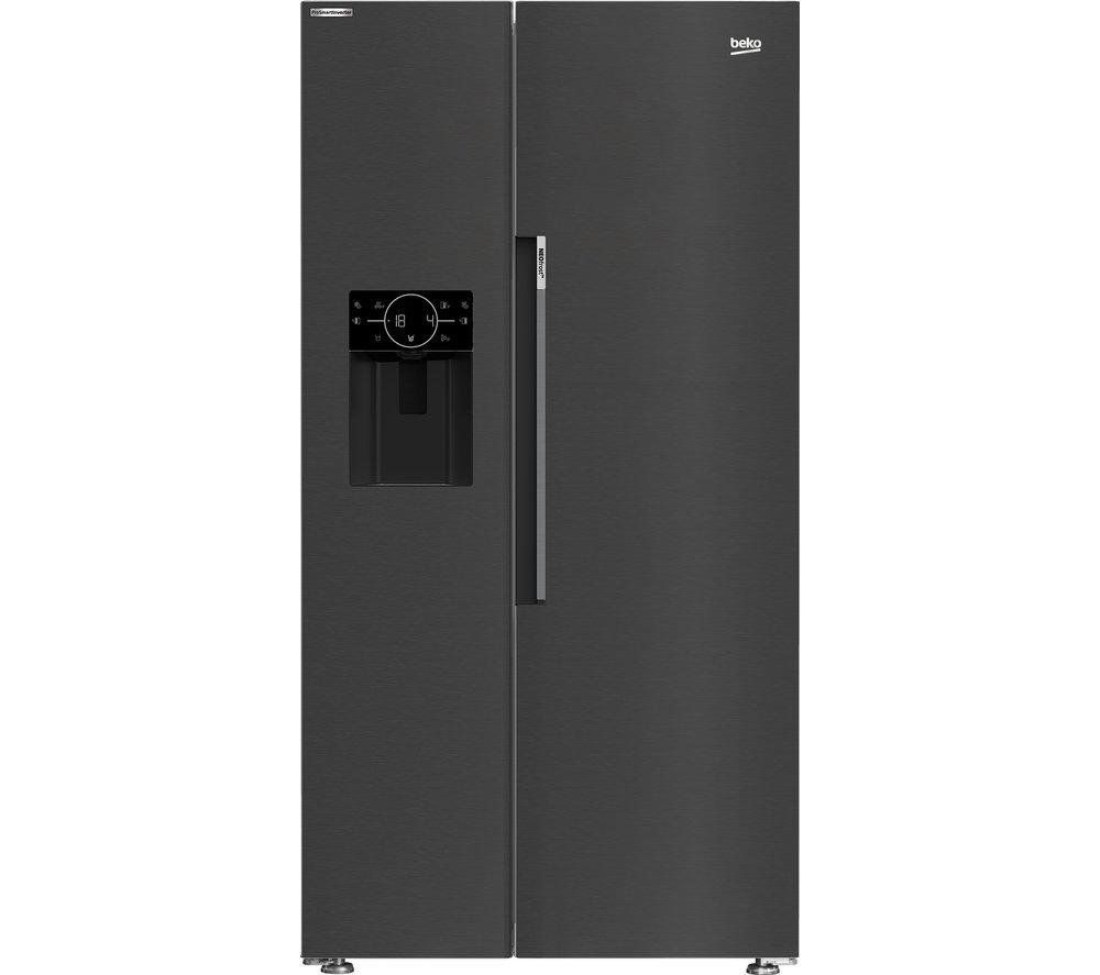 Beko 571 Litre Side By Side American Fridge Freezer - Black - Image 1