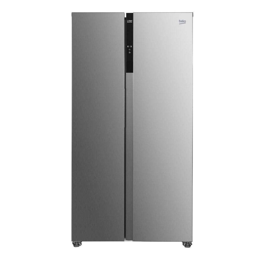 BEKO Frost Free ASL1532PX American-Style Fridge Freezer - Brushed Steel, Brushed Steel - Image 1