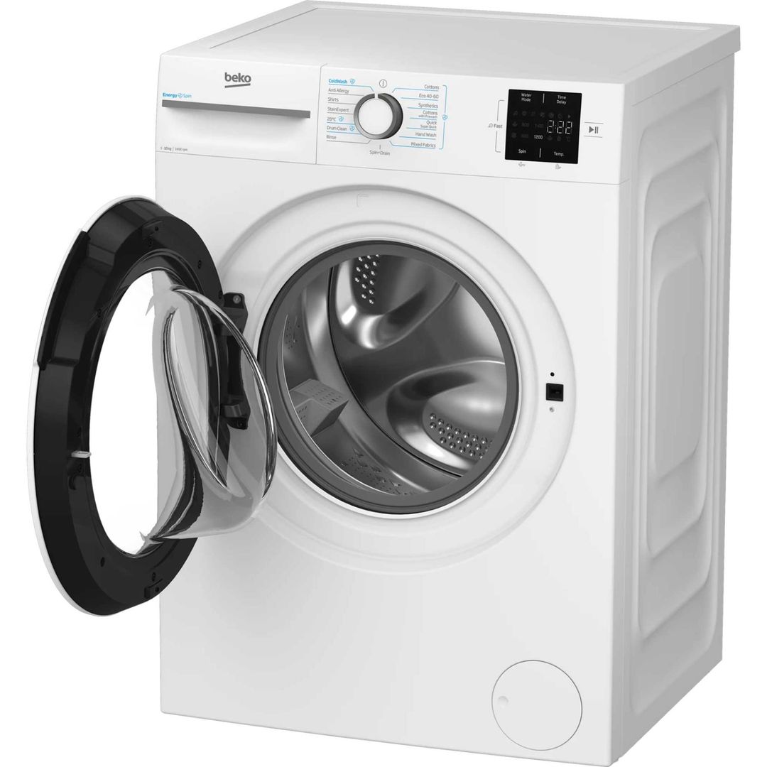 Beko 10kg Washing Machine, 1400rpm, White, EnergySpin, Anti-Allergy, A-Rated - Image 1