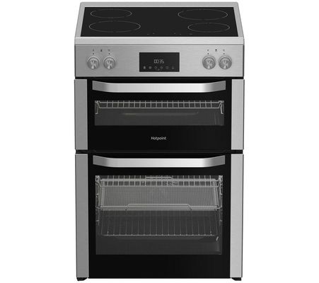 Hotpoint 60cm Freestanding Ceramic Cooker HDME6VDC2AX Stainless Steel - Thumbnail 2